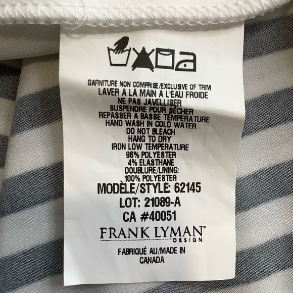 FRANK LYMAN Black/White Striped Maxi Skirt Size 8 - Picture 11 of 13